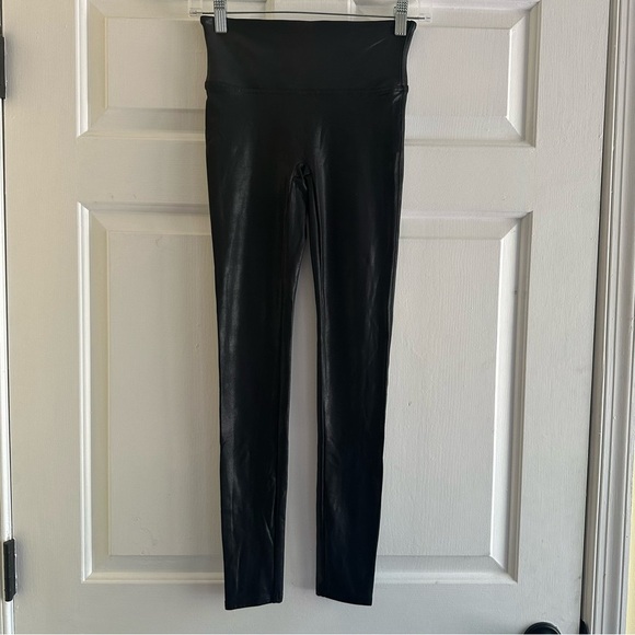 Spanx Faux Leather Pants Leggings Black Small - Picture 4 of 9